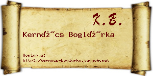 Kernács Boglárka névjegykártya