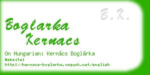 boglarka kernacs business card